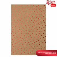 Scrapbooking papírok metál elemekkel A4 – piros szívecskék