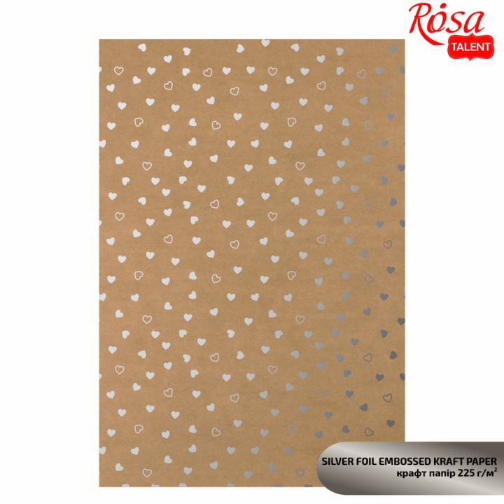 Scrapbooking papírok metál elemekkel A4 – ezüst szívecskék