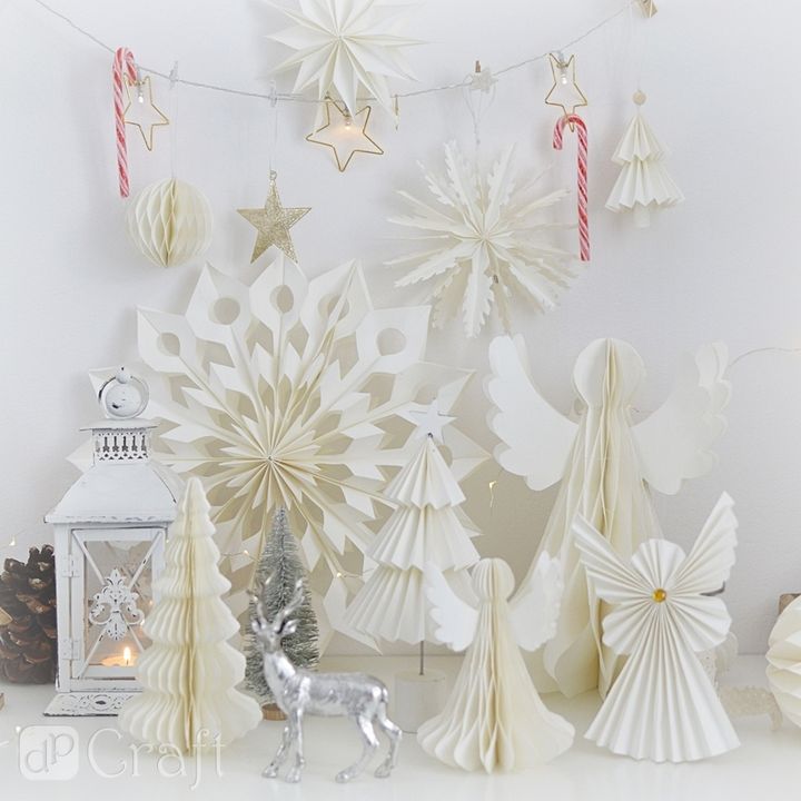 Papír dekoráció karácsonyfa 24 cm (4)