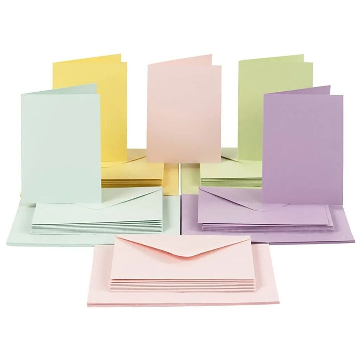 Pasztell képeslapok és borítékok 10,5x15 cm - 50 db (1)