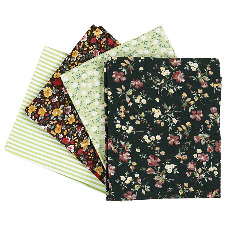 Patchwork szövet - zöld - 4 db - 45 x 55 cm