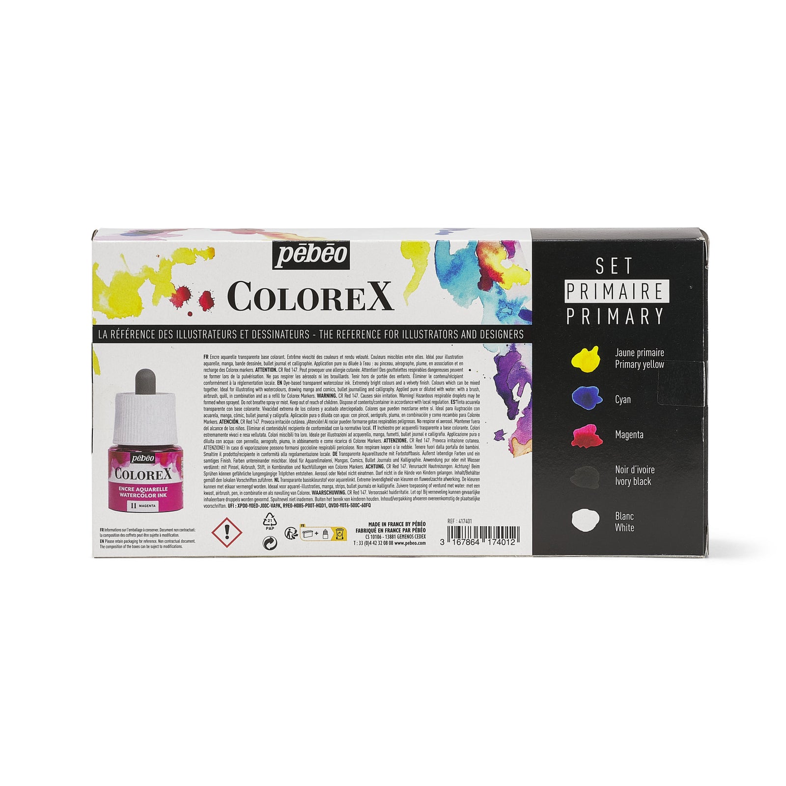 Pebeo Colorex akvarell tinta készlet 5 x 45 ml