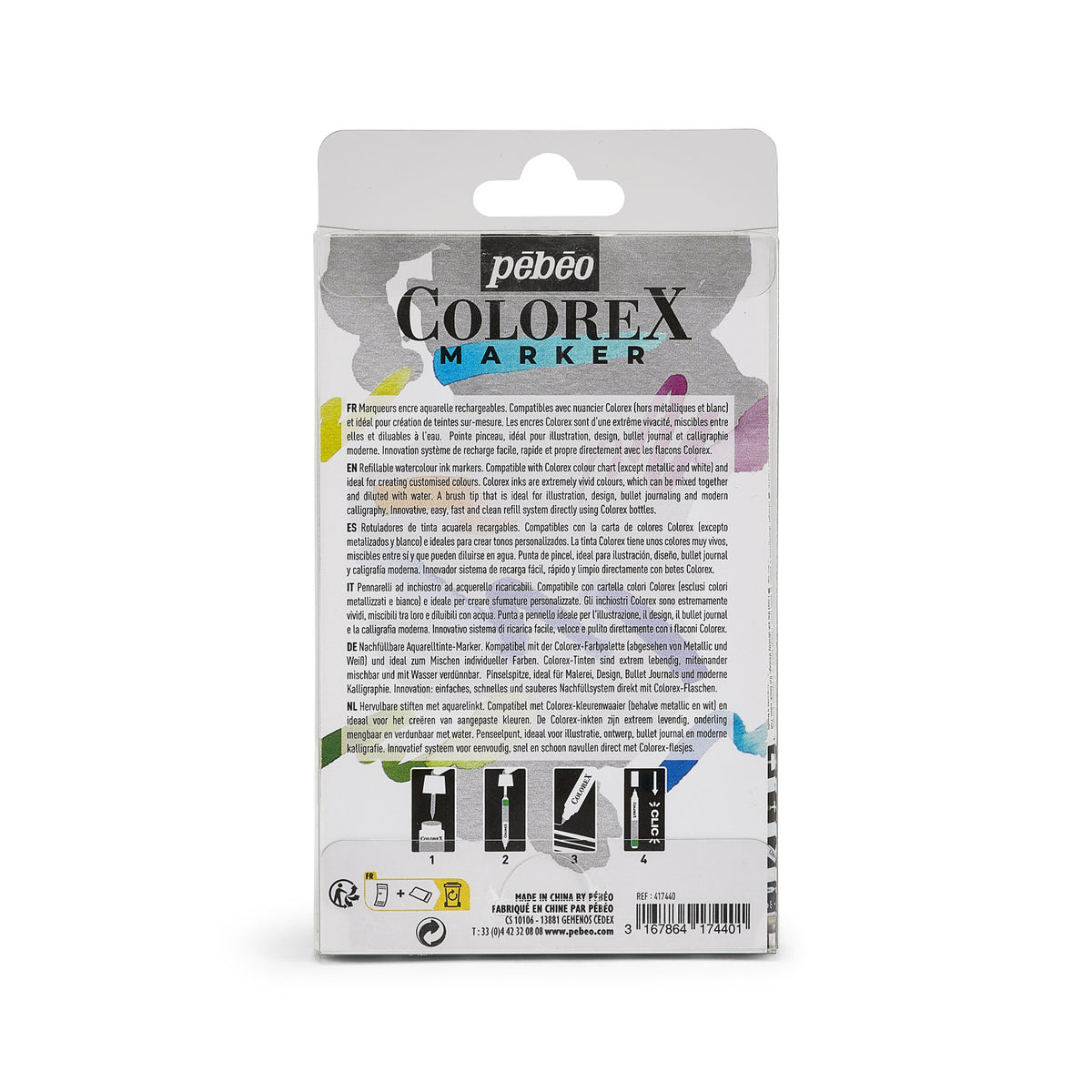 Pebeo Colorex üres újratölthető marker készlet 6 db
