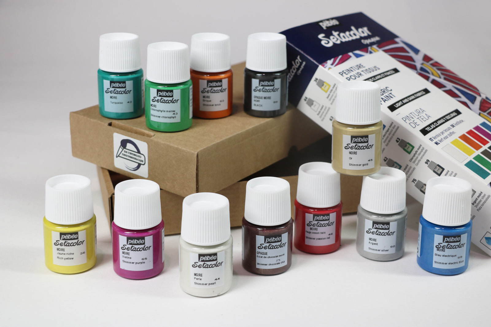 Pebeo Setacolor fedő textilfesték készlet 12 x 20 ml