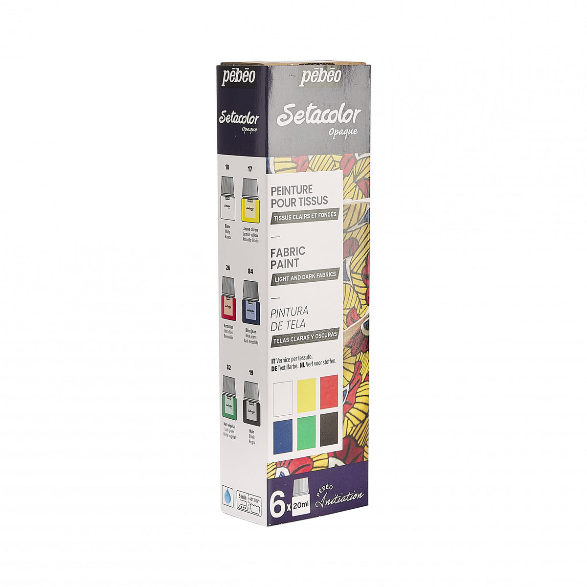 Pebeo Setacolor fedő textilfesték készlet 6 x 20 ml