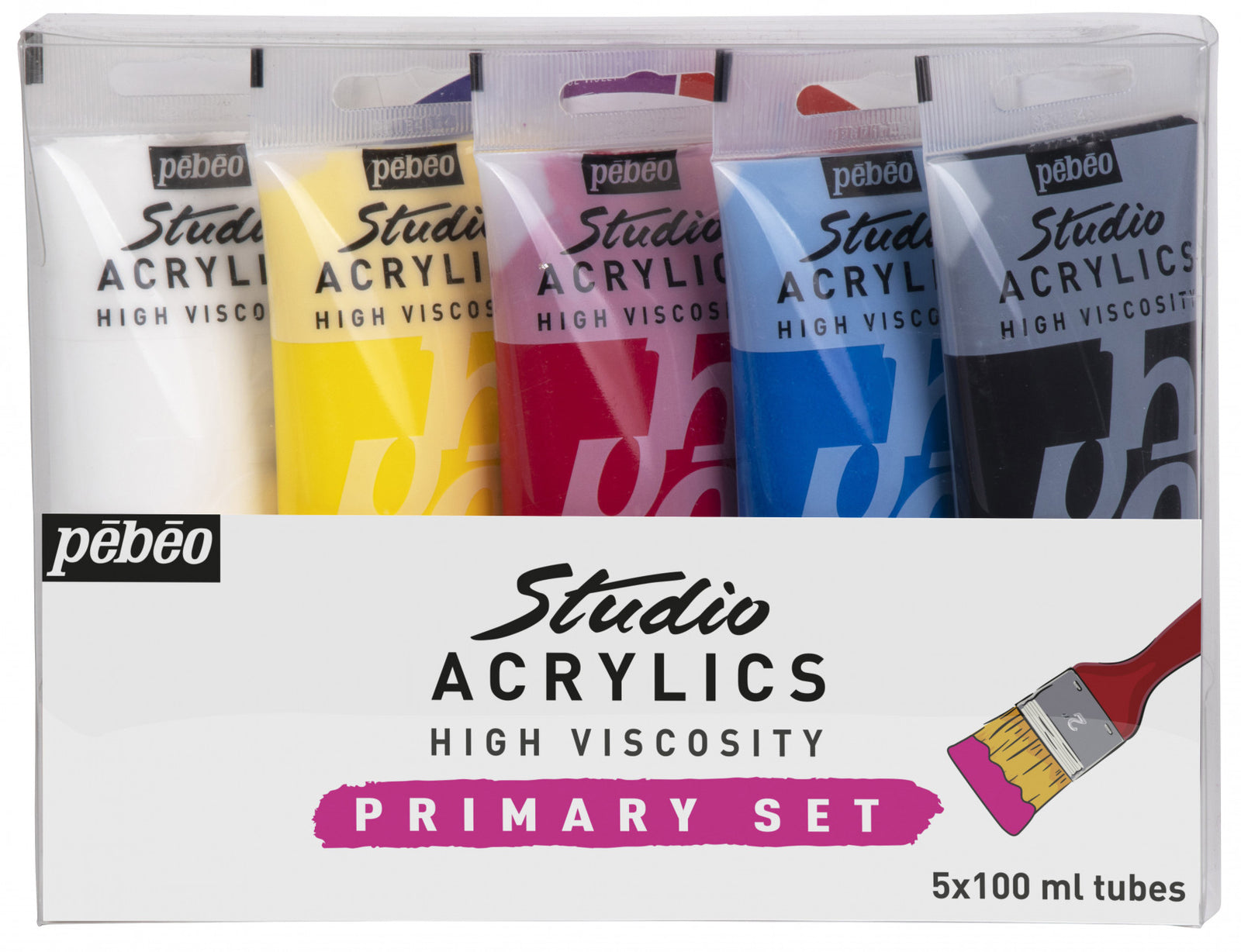 Pebeo Studio Acrylic akrilfesték készlet 5 x 100 ml