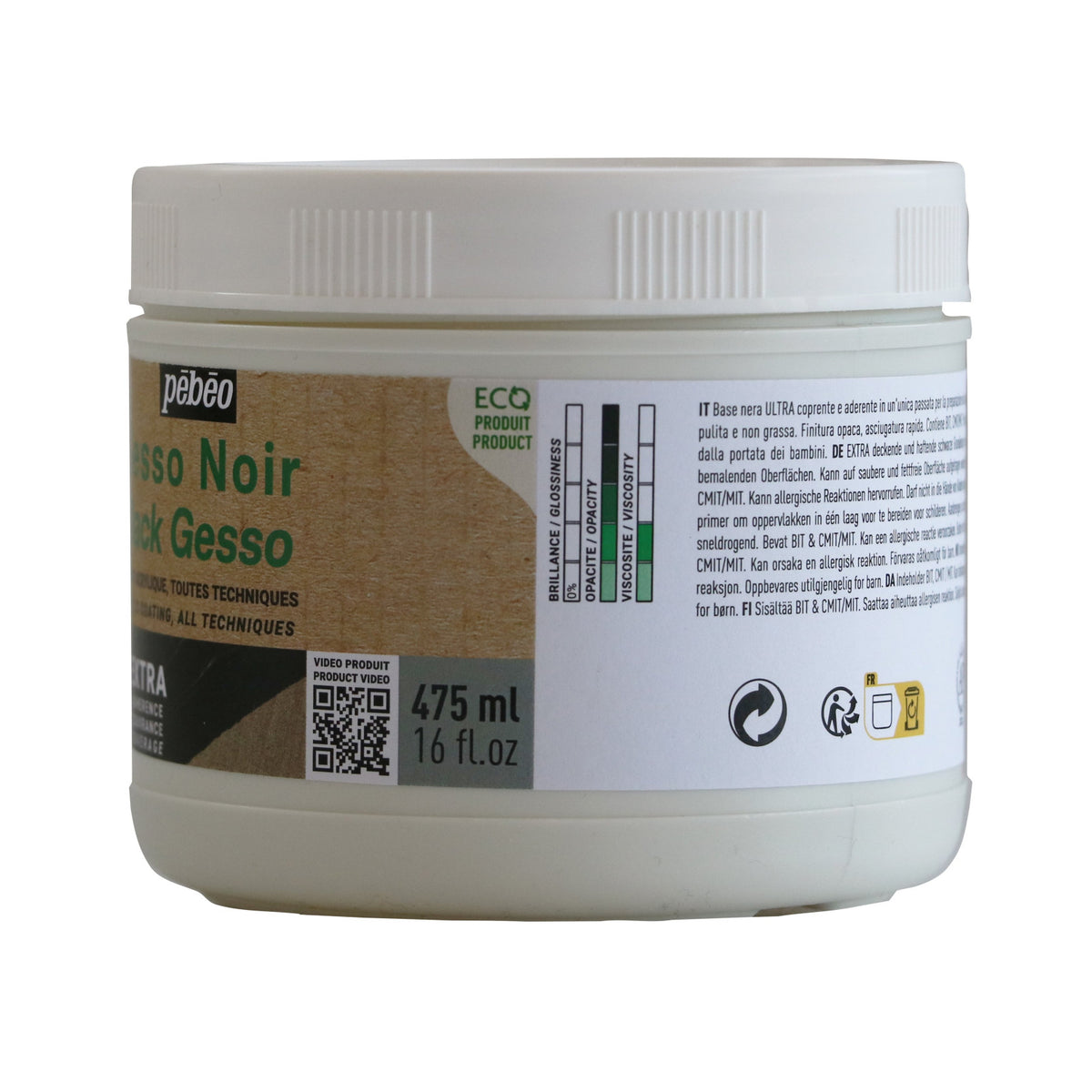 Pebeo Studio Acrylics fekete akril gesszó 475 ml