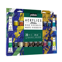 Pebeo Studio nagy viszkozitású akrilfestékek ecsettel 20x20 ml
