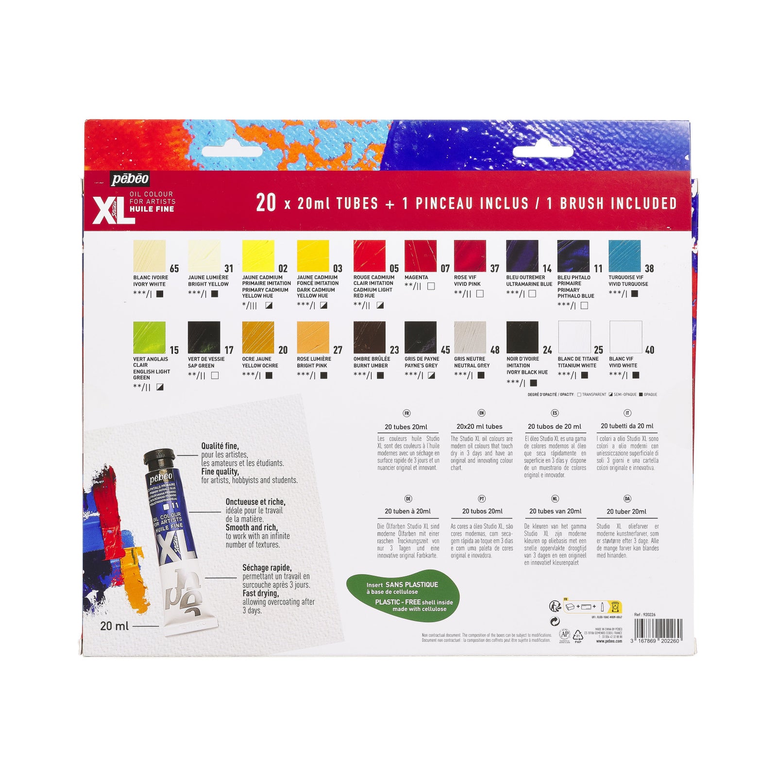 Pebeo Studio XL olajfesték készlet 20 x 20 ml ecsettel