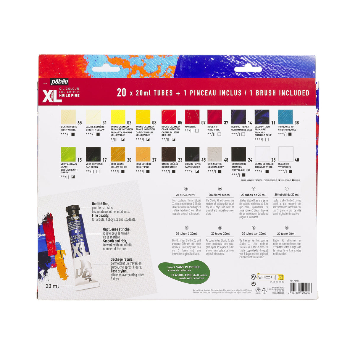 Pebeo Studio XL olajfesték készlet 20 x 20 ml ecsettel