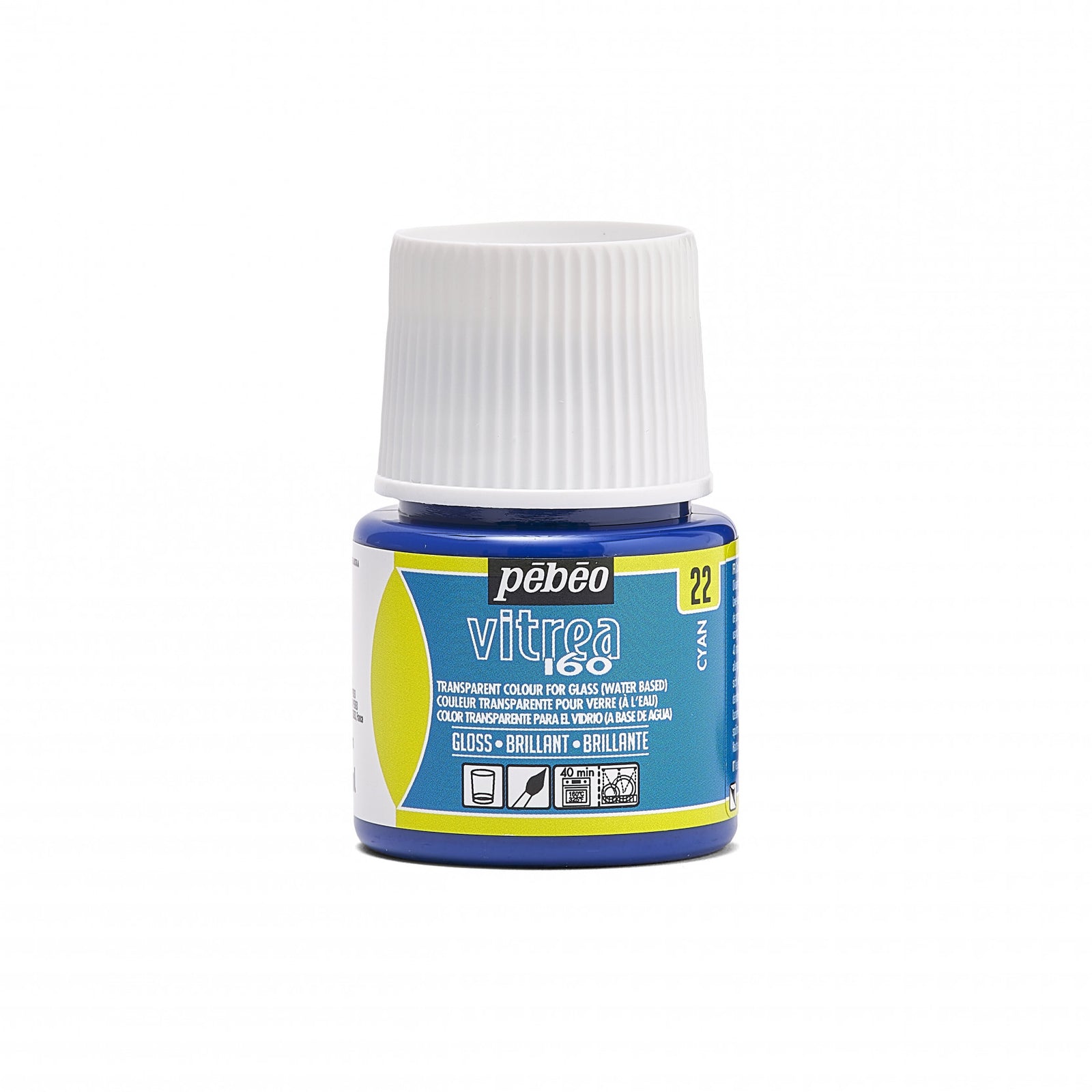 Pebeo Vitrea 160 fényes üvegfesték 45 ml – Ciánkék