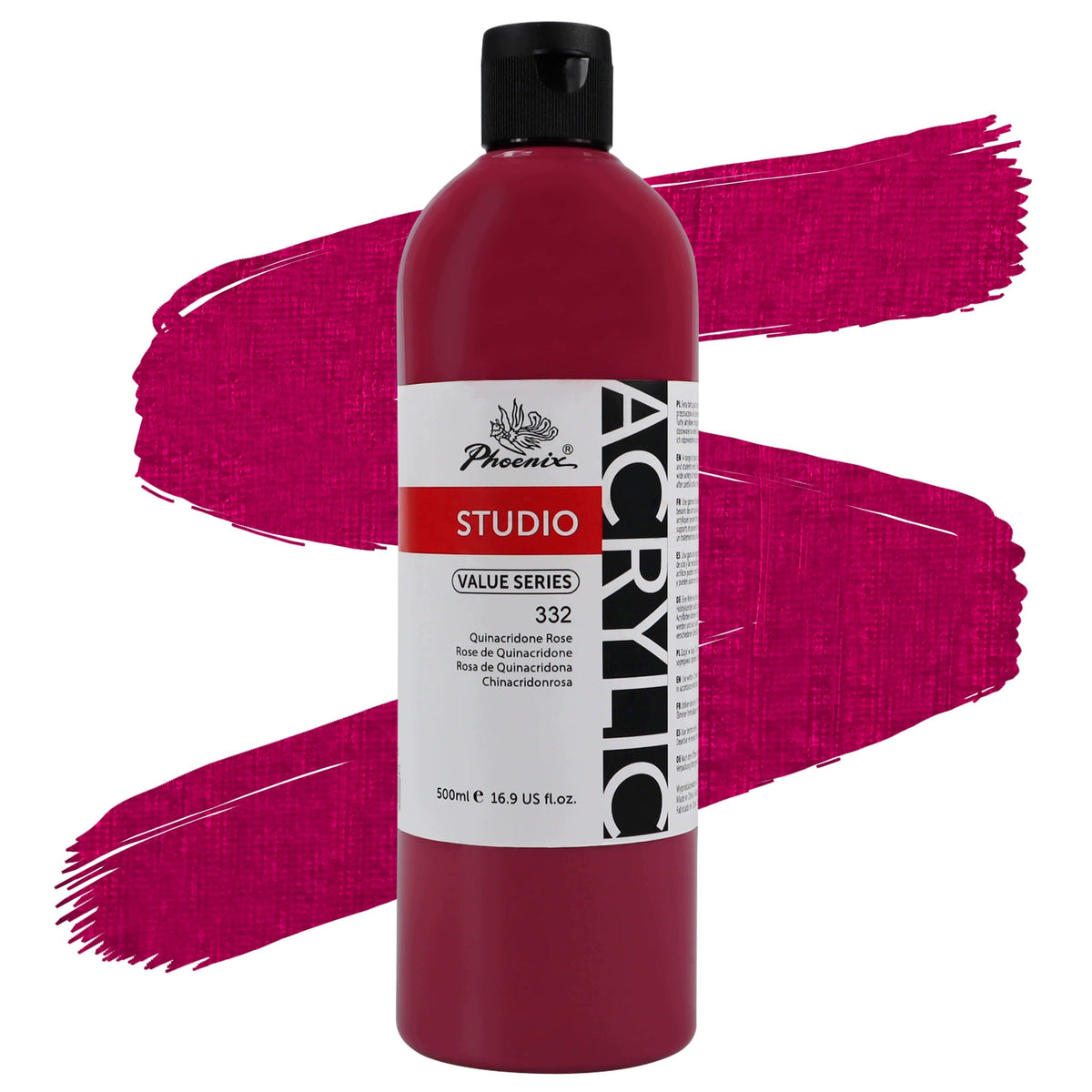 Phoenix akrilfesték 332 Quinacridone Rose 500 ml