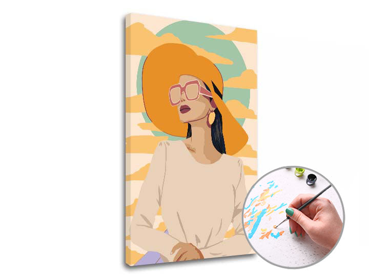 Painting by numbers NŐ A SÁRGA HATOSBAN – a kereten
