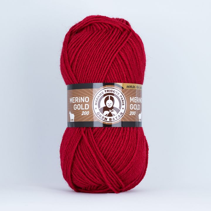 Madame Tricote Paris Merino Gold 200 - 100 g kötőfonal – 033 piros