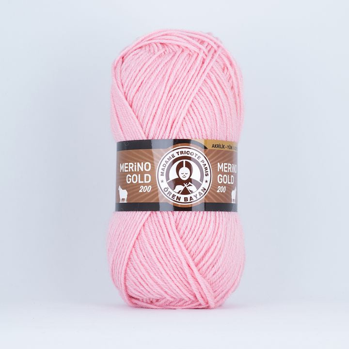 Madame Tricote Paris Merino Gold 200 - 100 g kötőfonal – 039 világos rózsa