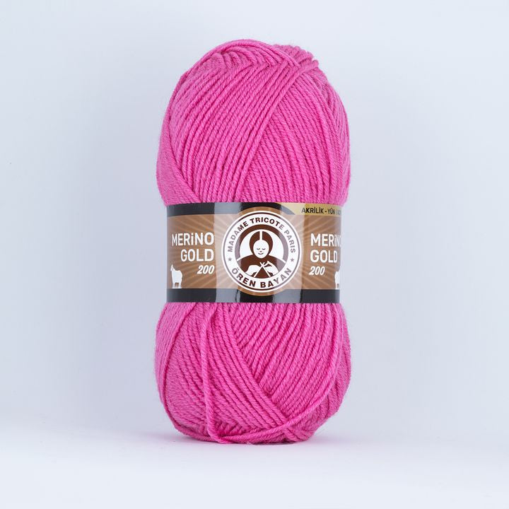 Madame Tricote Paris Merino Gold 200 - 100 g kötőfonal – 042 sötét rózsa