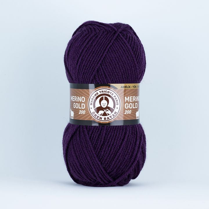 Madame Tricote Paris Merino Gold 200 - 100 g kötőfonal – 060 szilva