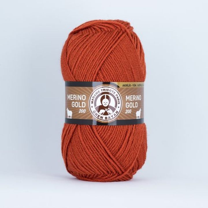 Madame Tricote Paris Merino Gold 200 - 100 g kötőfonal – 107 narancssárga