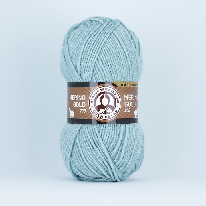Madame Tricote Paris Merino Gold 200 - 100 g kötőfonal – 135 világos kék