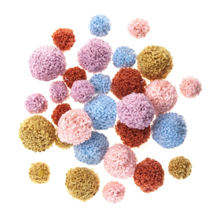 Plüss Pom Poms kézműves foglalkozásokhoz | 30 db, különböző színekben (1)