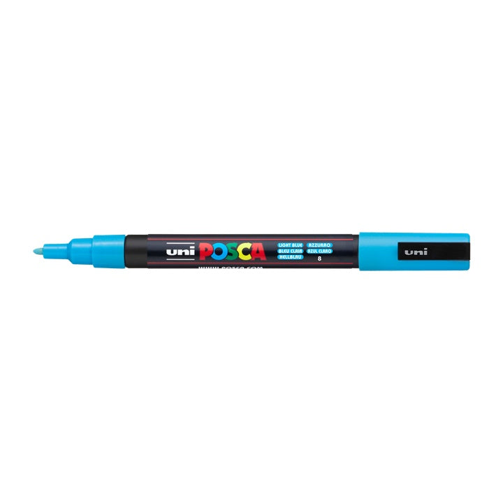 Marker UNI POSCA PC-3M 0.9 - 1.3 MM – világoskék (8)
