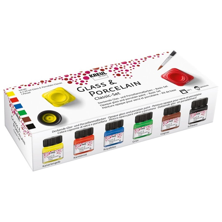 Porcelánfestékek Brillant Hobby Line / szett 6 x 20 ml    ecset