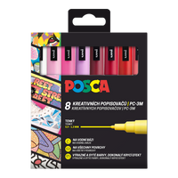 Posca PC-3M LOVE marker készlet, 0,9 - 1,3 mm - meleg árnyalatok (8 db)