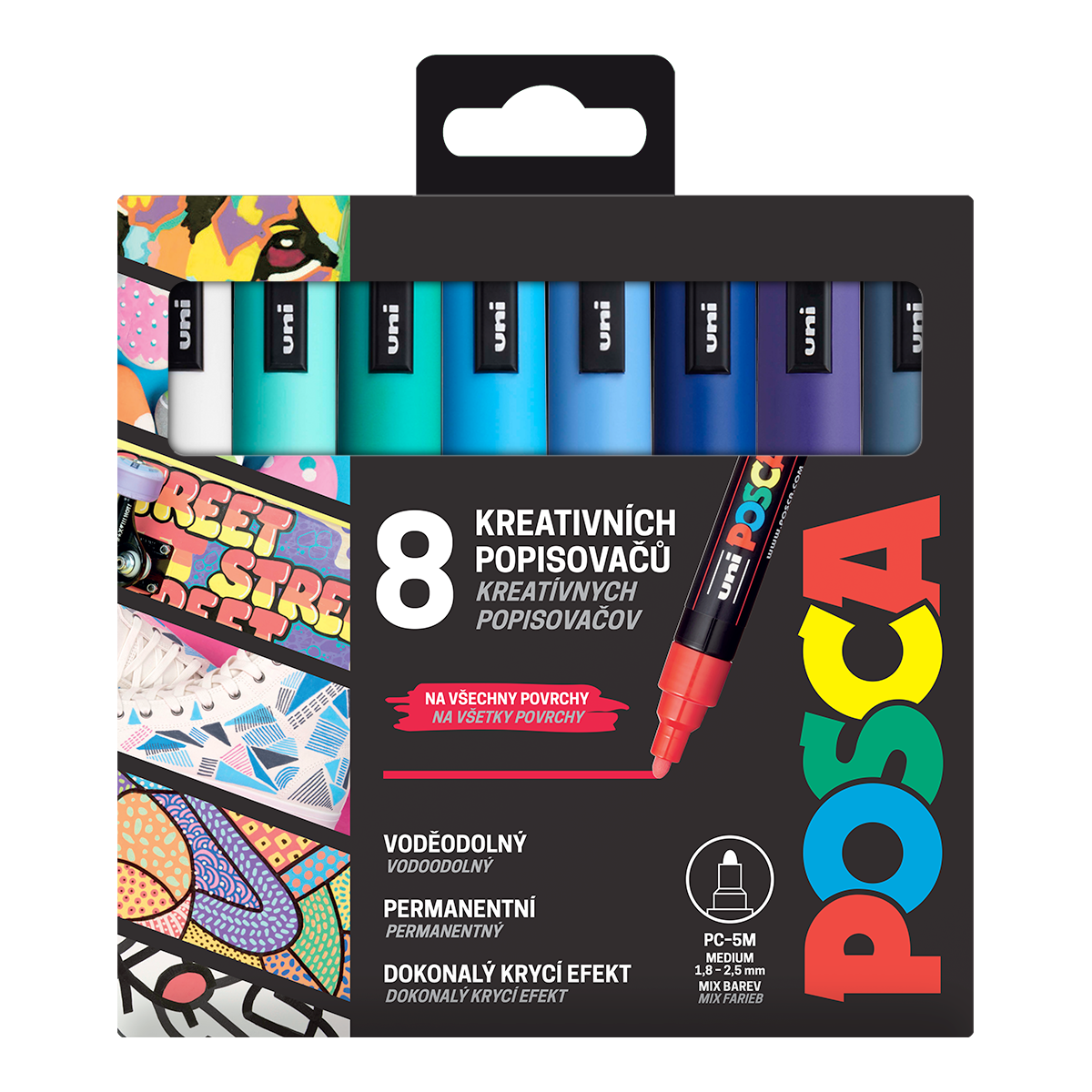 Posca PC-5M OCEAN akrilfilc készlet, 1,8 – 2,5 mm – 8 db