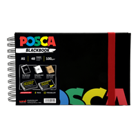 Posca vázlattömb, fekete, A5, 3 papírszín vegyesen