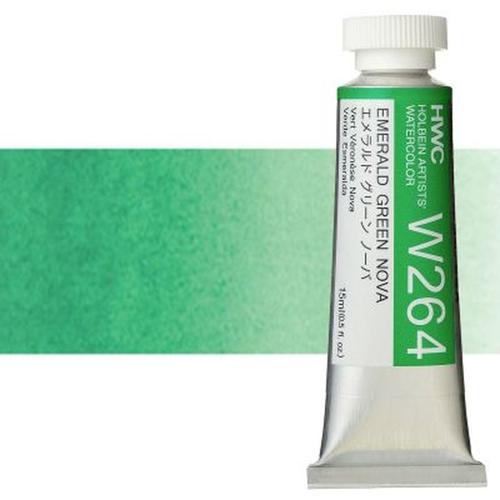Professzionális akvarellfestékek Holbein Artists 15 ml – smaragd zöld nova