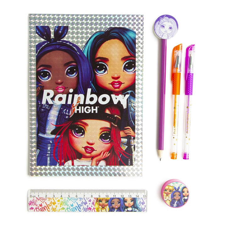 RAINBOW HIGH holografikus jegyzetfüzet írószerekkel (2)