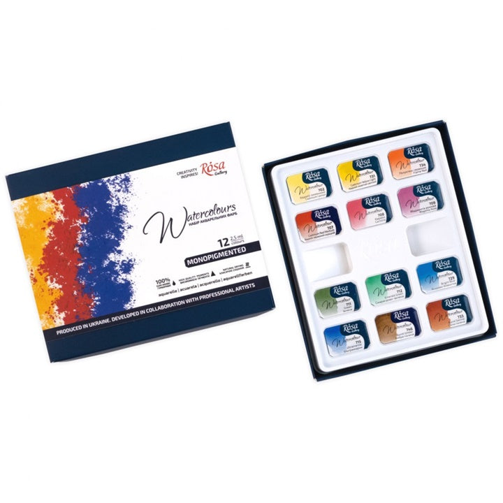 ROSA Gallery monopigmentált akvarellfestékek 12x2,5 ml (1)