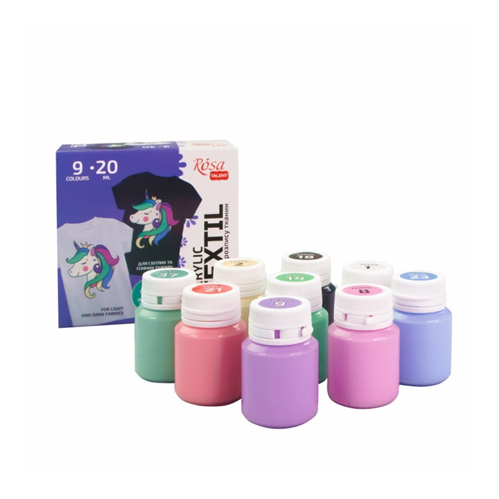 ROSA Pasztell akrilfestékek textilfestékekhez 9x20 ml (3)