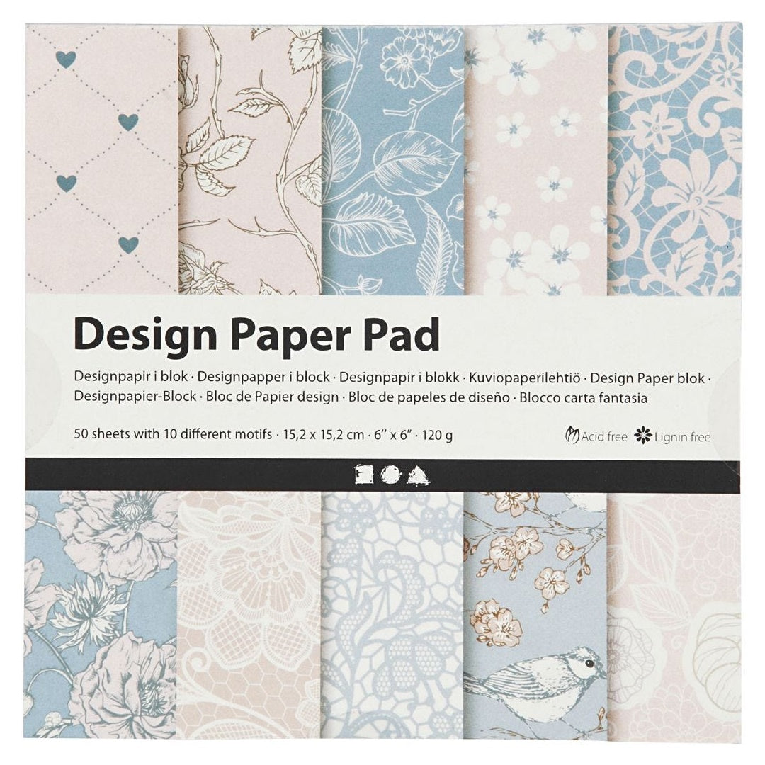 Rose scrapbooking papír / 15,2 x 15,2 cm - 50 darab
