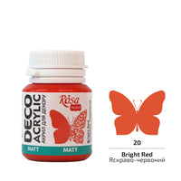 Akril dekorációs festék, MATT, 20 ml, ROSA TALENT – Bright Red mat