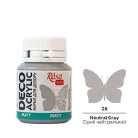 Akril dekorációs festék, MATT, 20 ml, ROSA TALENT – Neutral Gray mat