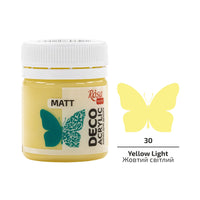 Akril dekorációs festék, MATT, 20 ml, ROSA TALENT – Yellow Light mat