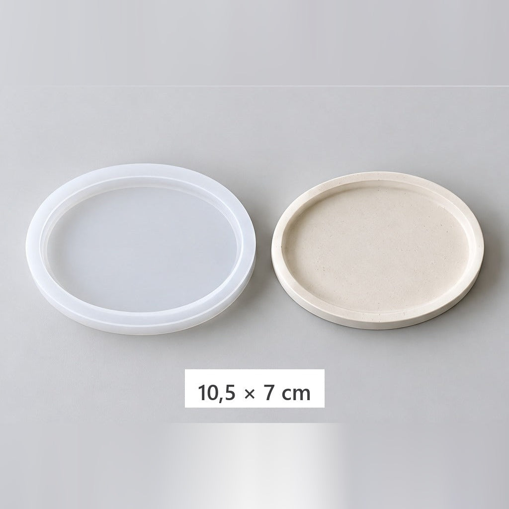 Rugalmas szilikon kiöntőforma tálcákhoz és poháralátétekhez – ovális alátét – 10,5 × 7 cm