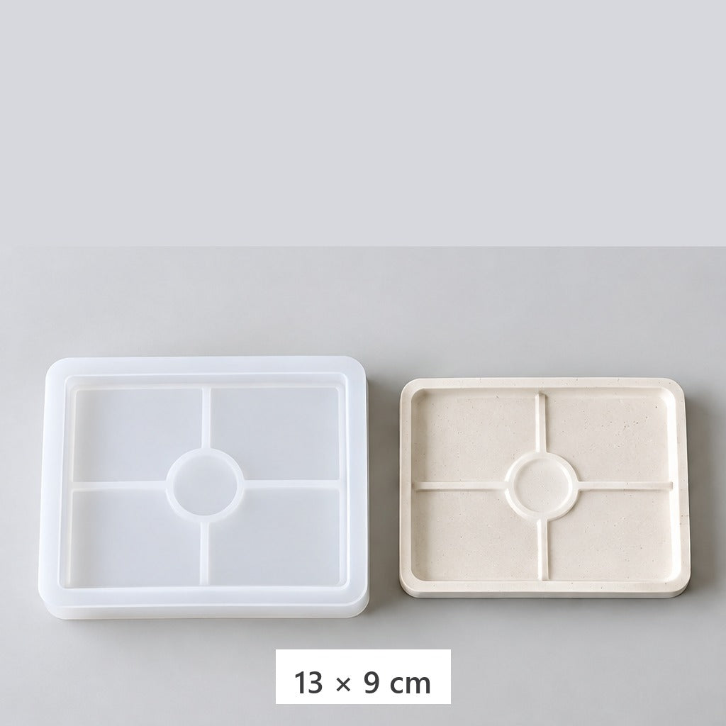Rugalmas szilikon kiöntőforma tálcákhoz és poháralátétekhez – téglalap alakú tálca – 13 × 9 cm