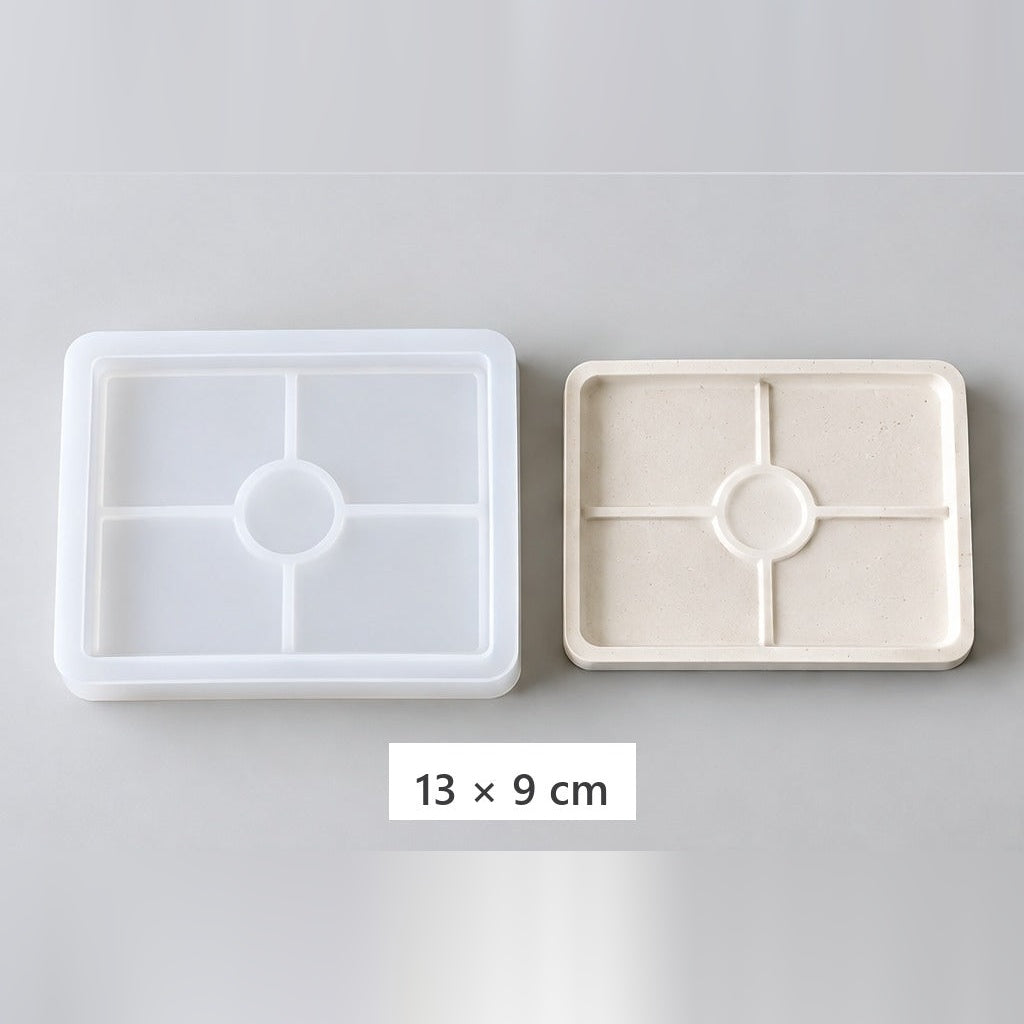 Rugalmas szilikon kiöntőforma tálcákhoz és poháralátétekhez – téglalap alakú tálca – 13 × 9 cm