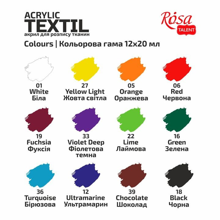 ROSA TALENT STYLE textil akrilfesték készlet | különböző szettek