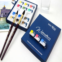 Akvarellfesték készlet "Classic", 12 szín, teli pan, karton, ROSA GALLERY