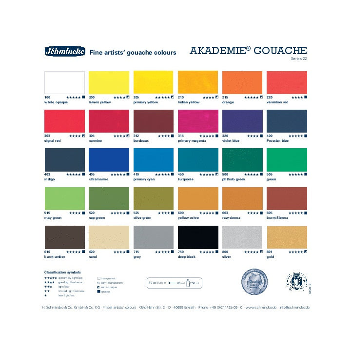 Schmincke AKADEMIE gouache festékkészlet 10 x 60 ml