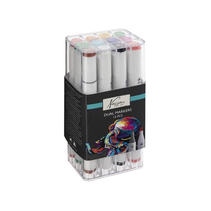 Nassau Fine Art kétvégű filctoll készlet 12 db