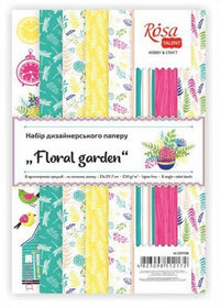 Scrapbooking papírkészlet Floral garden 21 x 29.7 cm