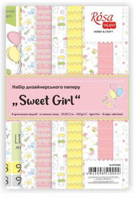 Scrapbooking papírkészlet Sweet Girl 21 x 29.7 cm