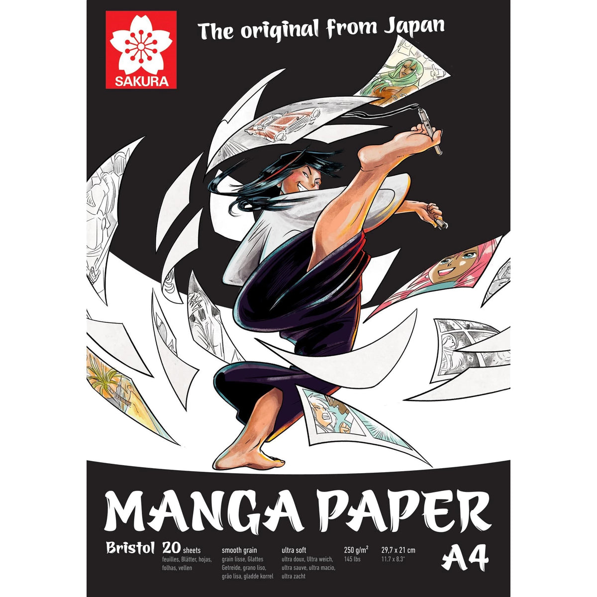SAKURA Manga rajztömb 250 g/m² A5 – A3 - 20 lap