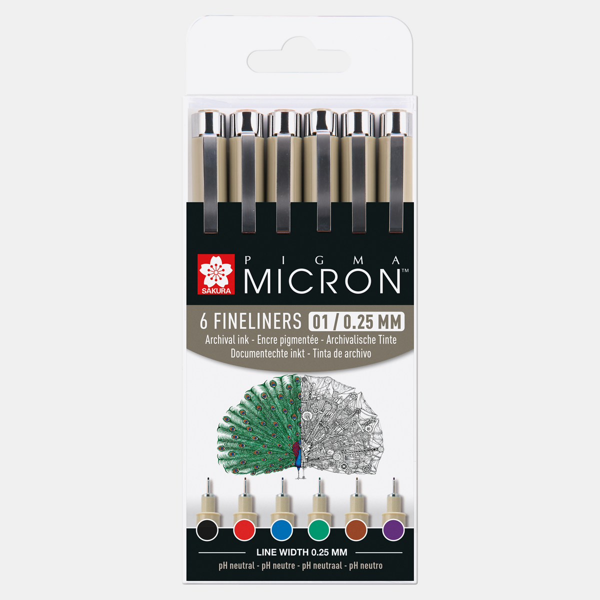 Sakura Pigma Micron 01 tűfilc készlet 0,25 mm – 6 szín