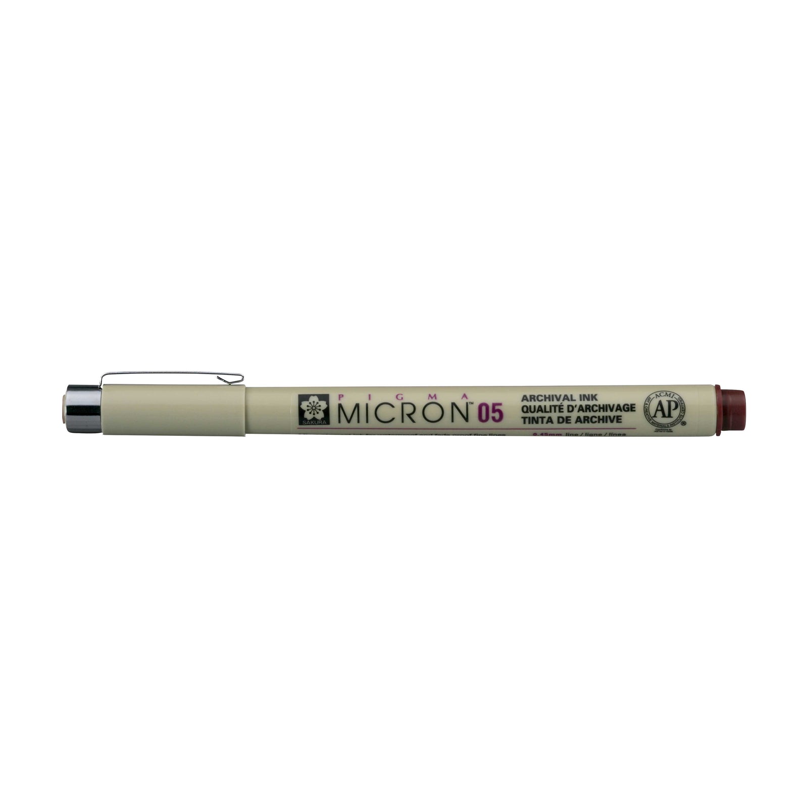 Sakura Pigma Micron 05 tűfilc 0,45 mm – 6 darabos színes készlet – Burgundi