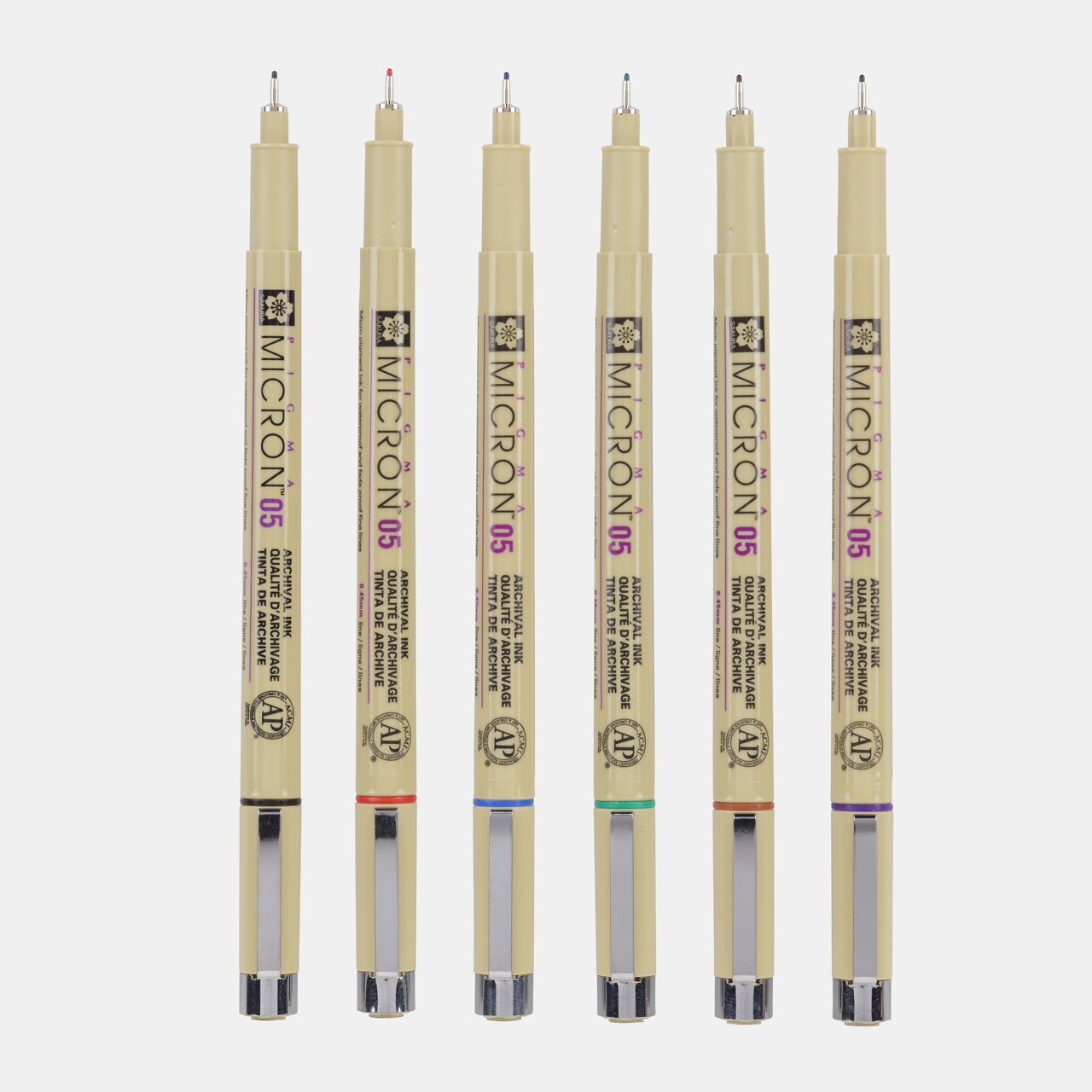 Sakura Pigma Micron 05 tűfilc 0,45 mm – 6 darabos színes készlet